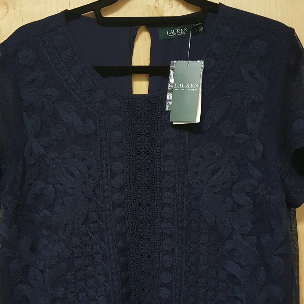 Lauren Ralph Lauren Lace Top Blouse NWT size L - Picture 7 of 11